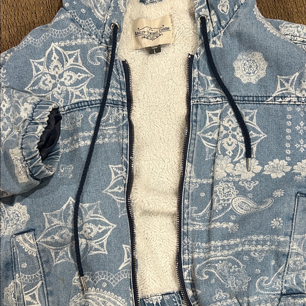 Blue Paisley Hooded Jacket - Picture 4 of 5